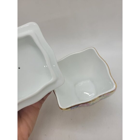 VTG Royal Cotswolds Floral Chintz Porcelain Lidded Box Gold Trim Cotagecore - Picture 5 of 5